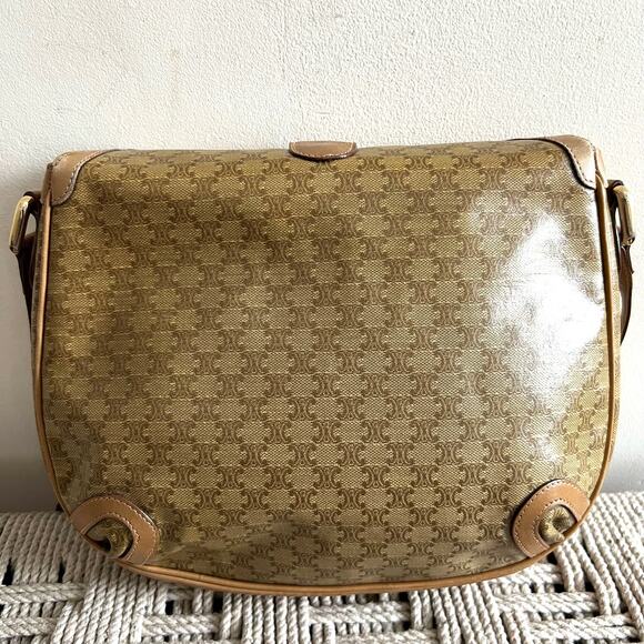 Celine Tan and Brown Shoulder Bag - Picture 3 of 13